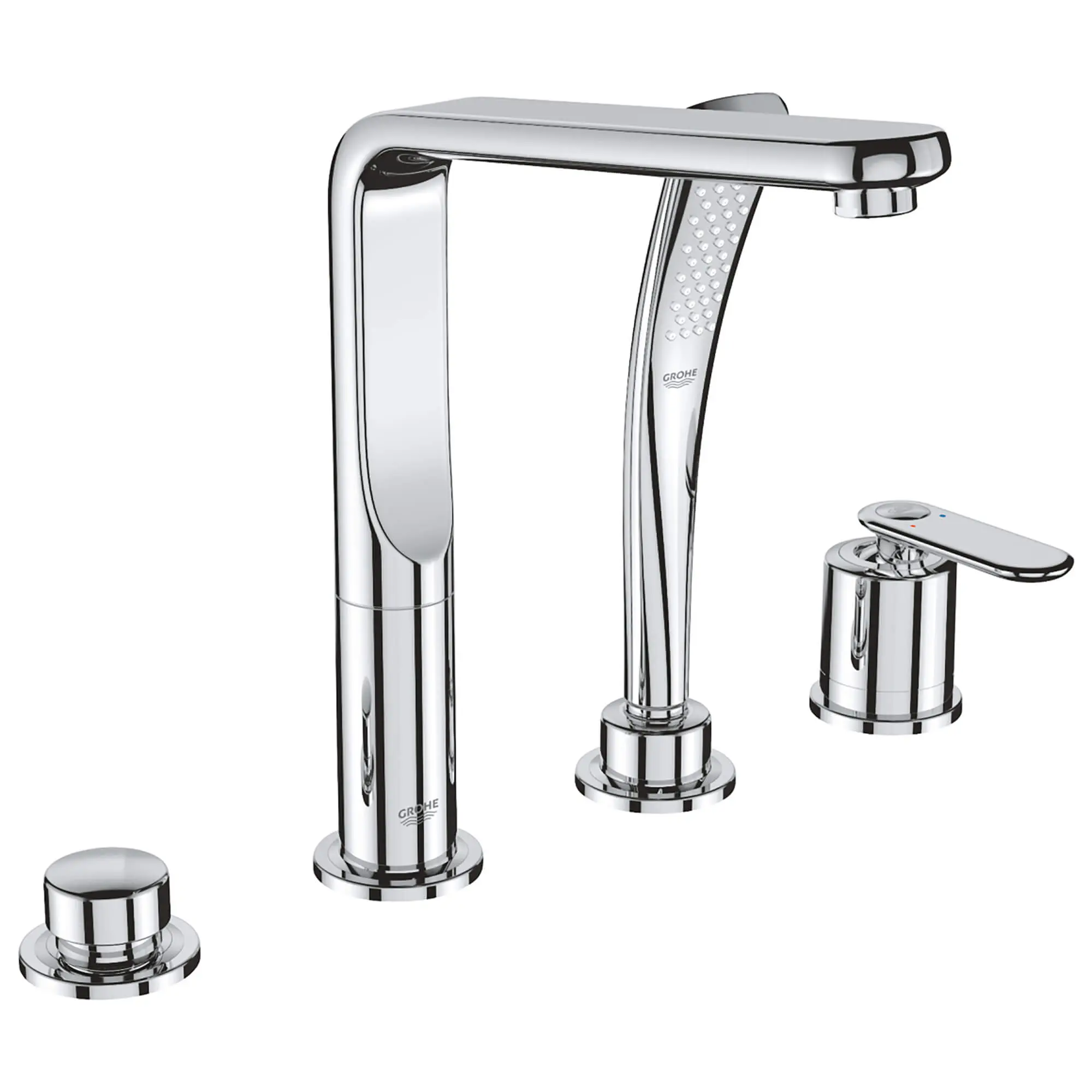 Four-Hole Roman Tub Filler With Hand Shower